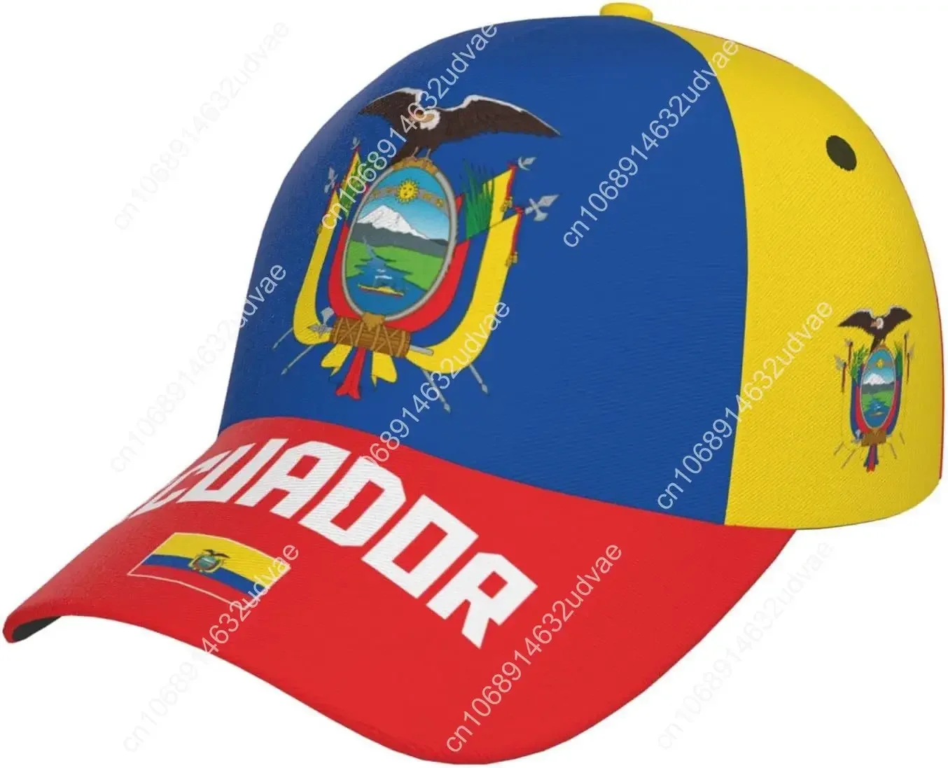 

Ecuador Flag Cool Ecuadorian Baseball Cap 3D Full Print Adult Unisex Adjustable Hat Soccer Patriotic Caps
