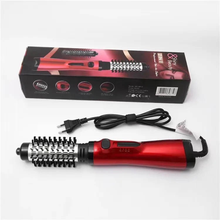 

Фен-щетка для укладки волос с 3 уровнями нагрева, ионизацией и вращающимся валиком для выпрямления и завивки волос для женщин