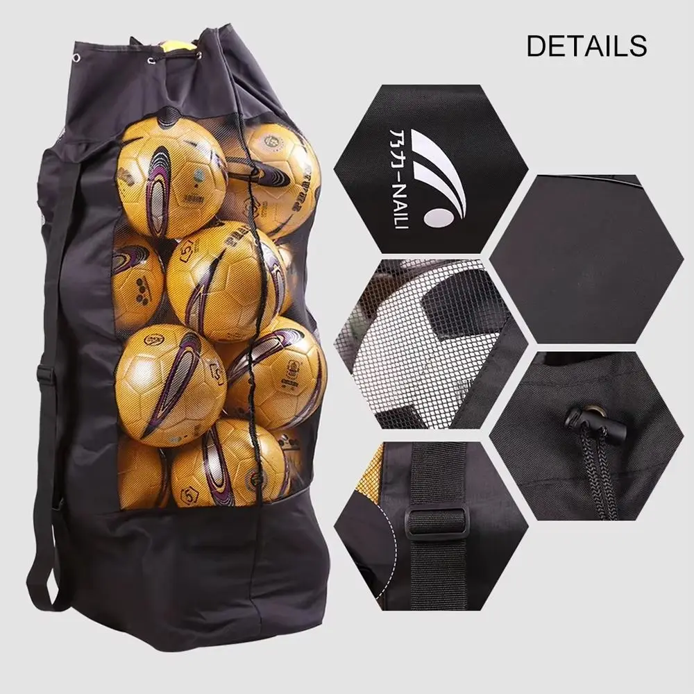 1 borsa portaoggetti per palline di grande capacità borsa a tracolla grande ispessita in rete borsa per attrezzature sportive in tessuto Oxford