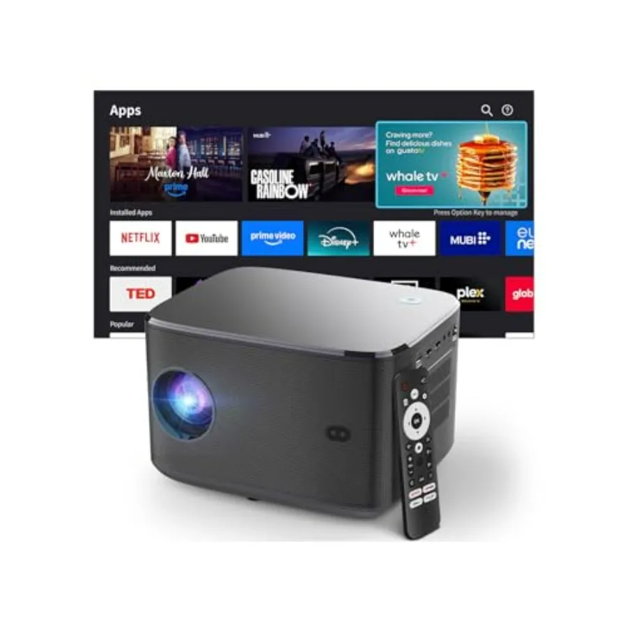 

Умный проектор с Wi-Fi и Bluetooth 5.0, поддержкой 3D и Dolby Audio, автофокусом и коррекцией трапецеидальных искажений, разрешением Native HD 1080P