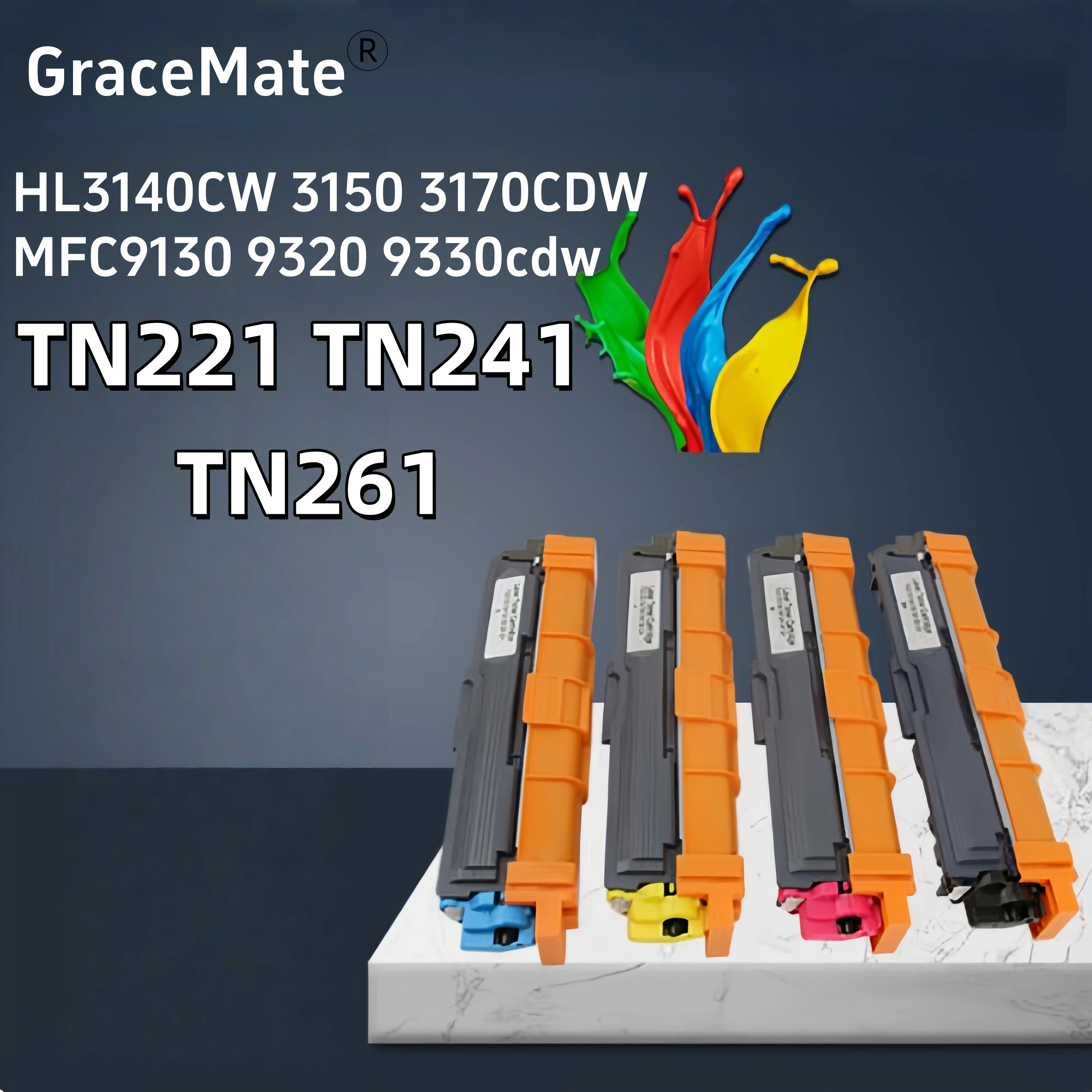 Cartucho de tóner TN221 TN241 TN261 para Brother HL3140CW 3150 3170CDW MFC9130 9320 9330cdw DCP9020 polvo de impresora