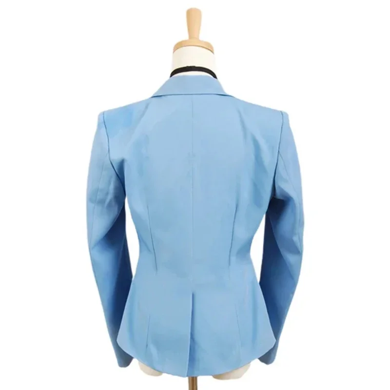 

qq023Ouran High Host Club School Boy Haruhi Kyoya Hikaru Takashi Girl Uniform Cosplay Costume Blue Jacket