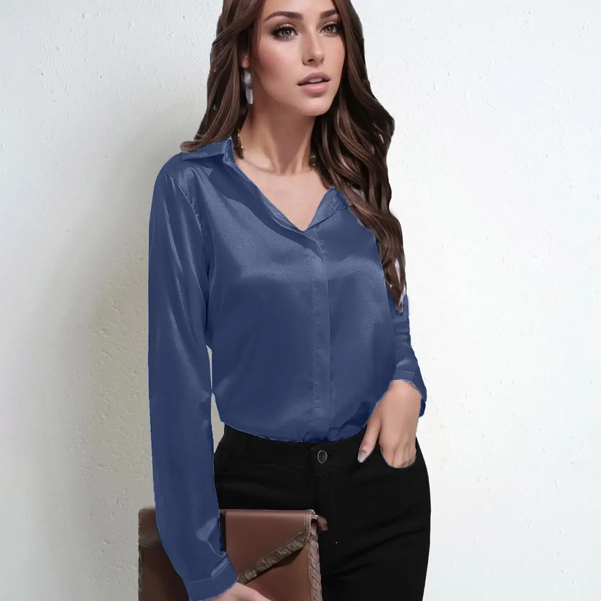 レディース サテン風シルク ロングスカート クリーンフィット スリム ベーシックモデル ポリエステル繊維 薄手 ロングスカート 無地 中...