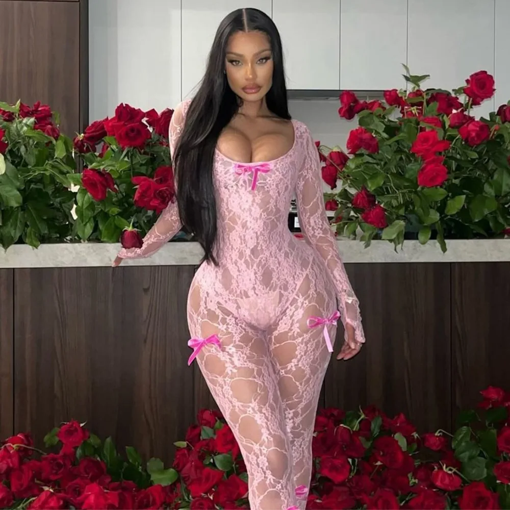 

Трансграничный женский длинный све U-Ne кружевной эластичный комбинезон Slim Fit осень-зима, новые сексуальные длинные брюки из полиэфирного волокна