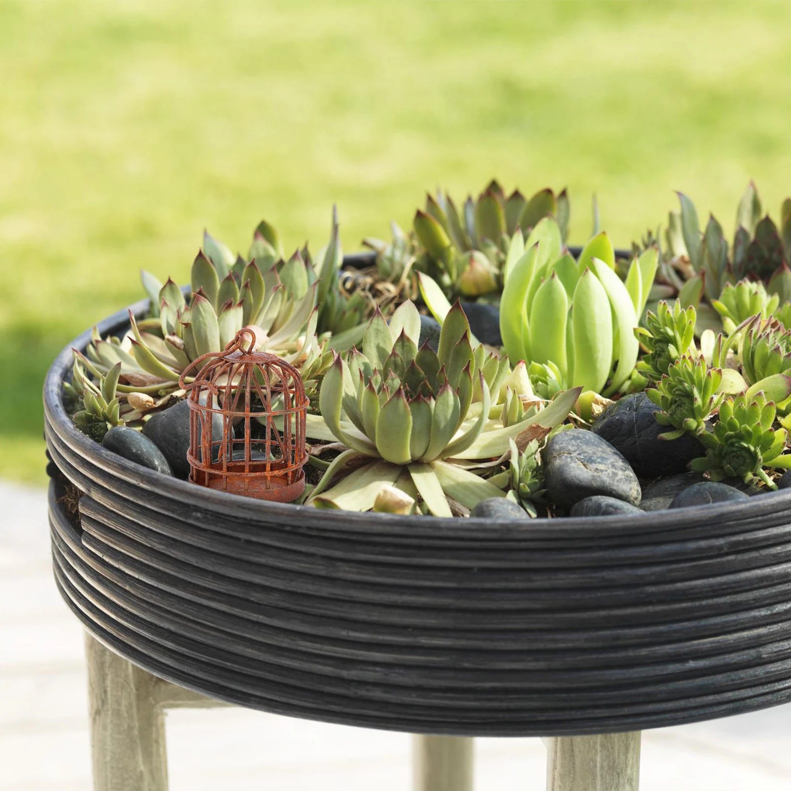 

Iron Micro Landscaping Decor For Miniature Garden Moss Succulent Ornament Hanging Pendant (Brown) Landscaping Prop, Mini Bird