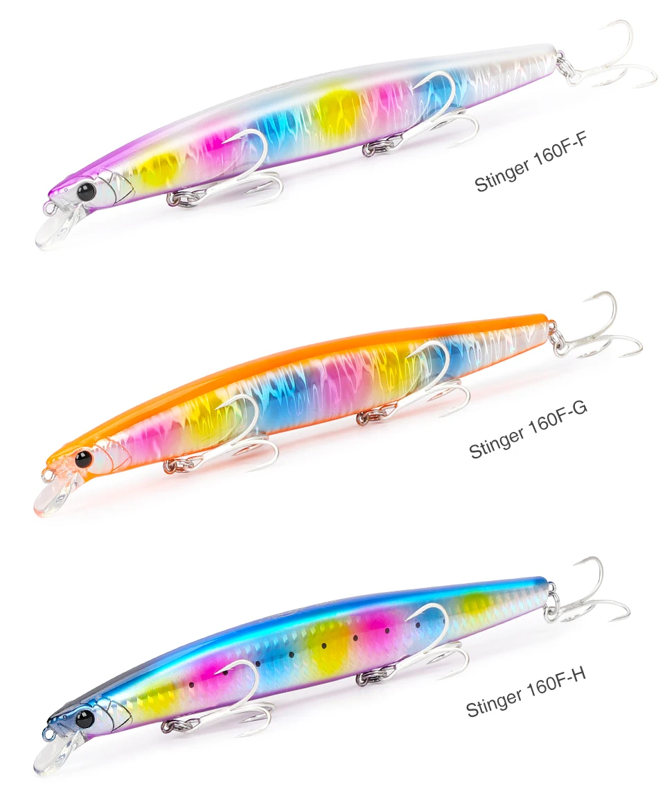 TSURINOYA 160F Ultra-lange Casting Schwimmende Minnow Angeln Köder DW110 STINGER 163mm 31g Meer Angeln Harten köder Piura Seebarsch Köder – Detail 20