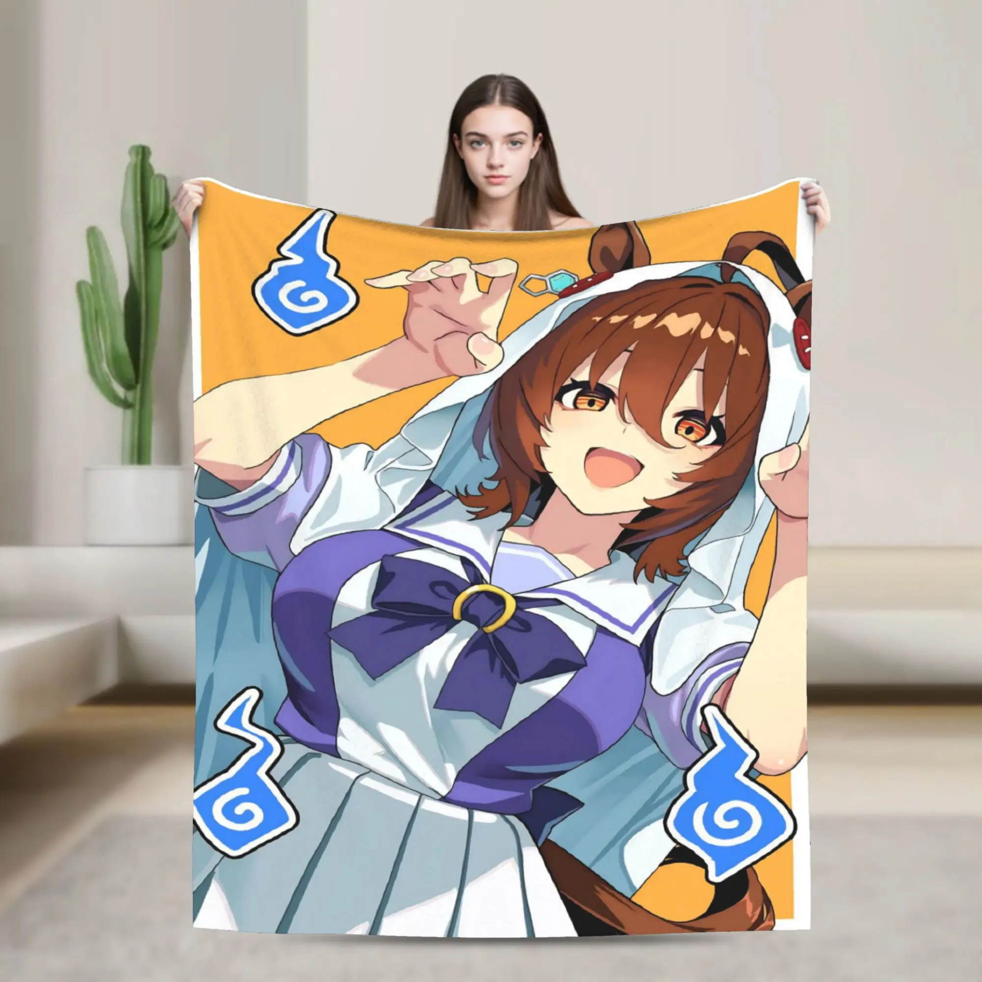 Agnes Tachyon Blankets Flannel Summer Air Conditioning Uma Musume Pretty Derby  Multifunction Throw Blankets for Home Bedspread