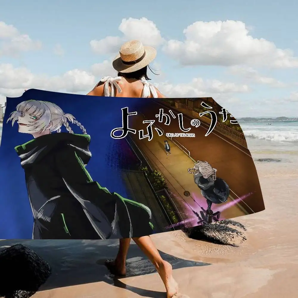 Call of The Night Nanakusa Nazuna Anime Anime Beach Swimming Towel Soft Absorbent Washcloth Gifts for Kids Travel Camping Gym