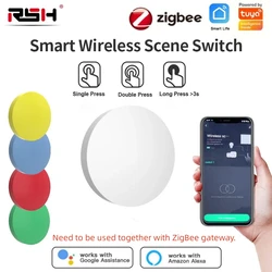 Tuya ZigBee Smart Button Scene Switch 3 in 1 Key Controller Multi-scene Linkage Switches Wireless Remoter Alexa Voice Asstiant