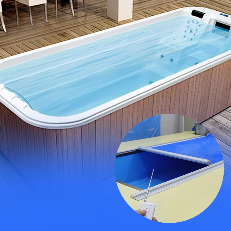[Track PVC electric cover] Pool cover can be installed on the pool, concealed, bearing 250kg