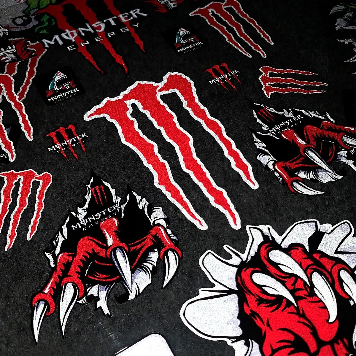 New Monster Energy Reflective Sticker Suitable for Motorcycle Modification Decals Racing Helmet Waterproof Decorative Sticker