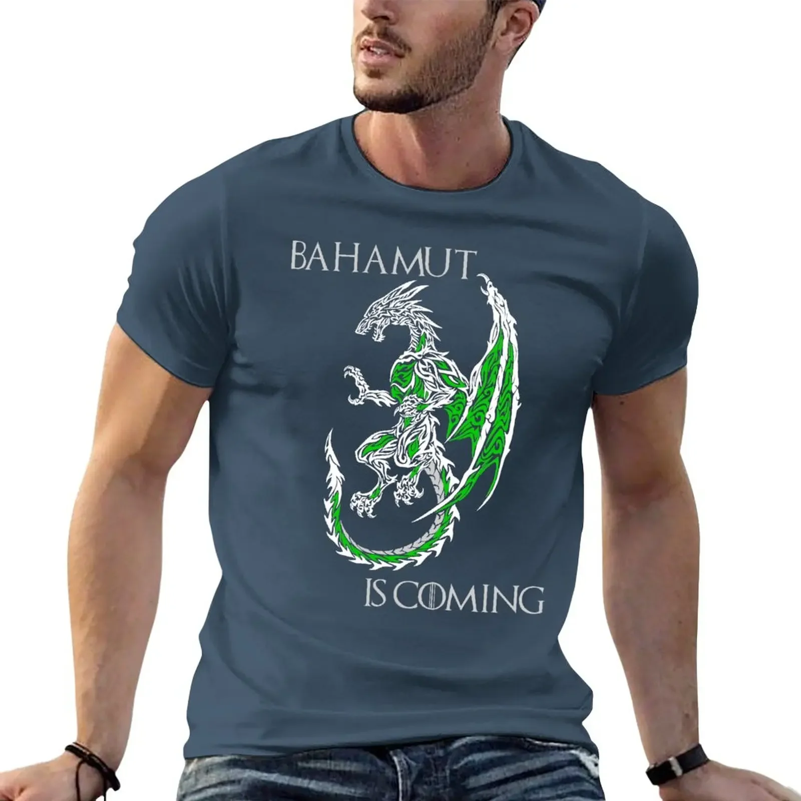 Bahamut Is Coming V2 T-Shirt blanks vintage cute tops mens clothes