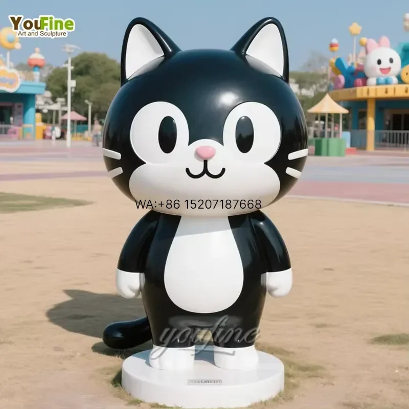 Wmwmnu Customized Cute Stainless Steel Cartoon Cat Sculpture for Amusement Park