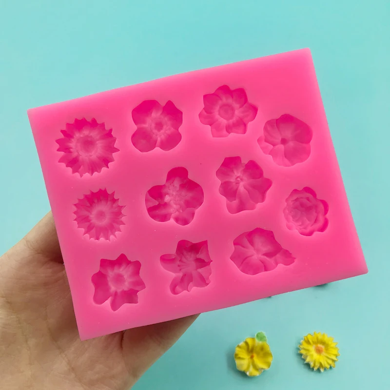 Small Wild Flower Silicone Mould Daisy Fondant Chocolate Making Tool Cake Dessert Decoration Baking Jelly Candy Mold