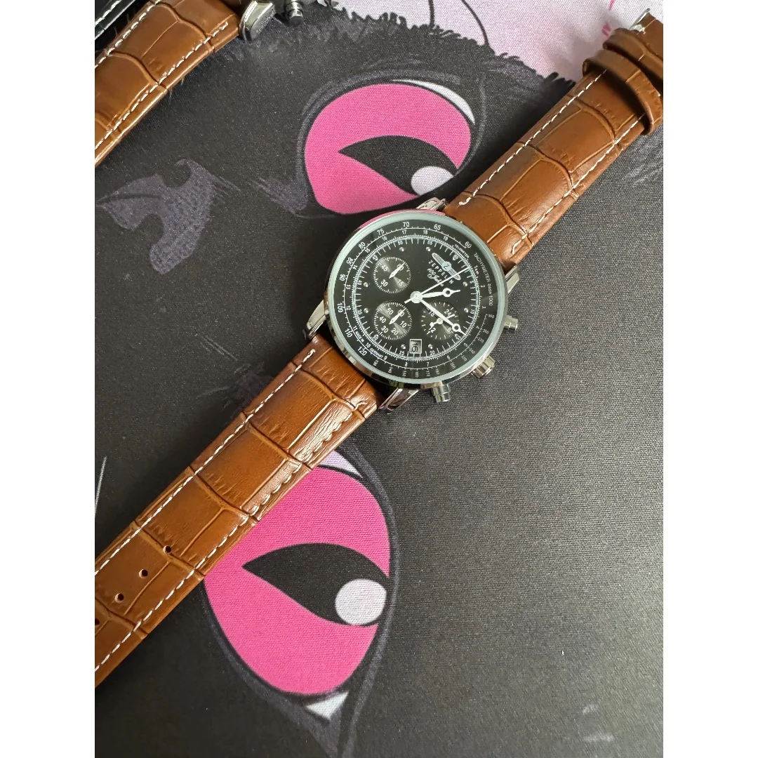 ساعة مصممة جديدة بسيطة كاجوال فاخرة للتاريخ ساعة رجالية طبعة تذكارية ساعة كوارتز للأعمال الرجعية