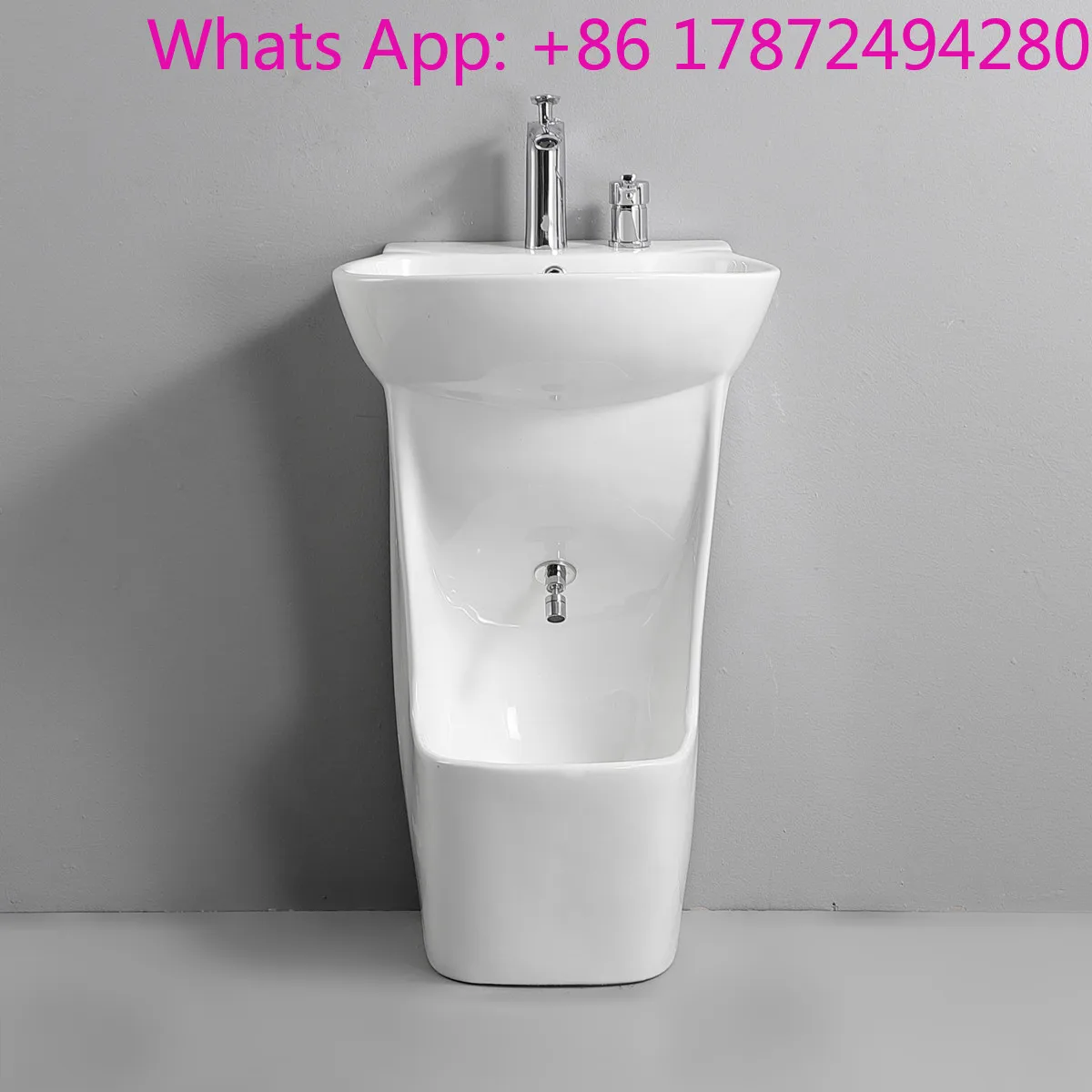 

Bathroom Basins Foot Mounted Pedestal Sink White Ceramic Hand and Foot Wash Basin