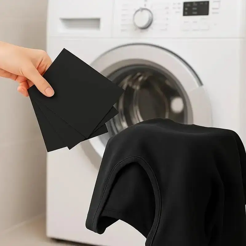 5-30pcs Clothing Brightening Sheets Laundry Black Color Enhancer Sheets For Dark & Black Fabrics Laundry Paper Prevents Fading
