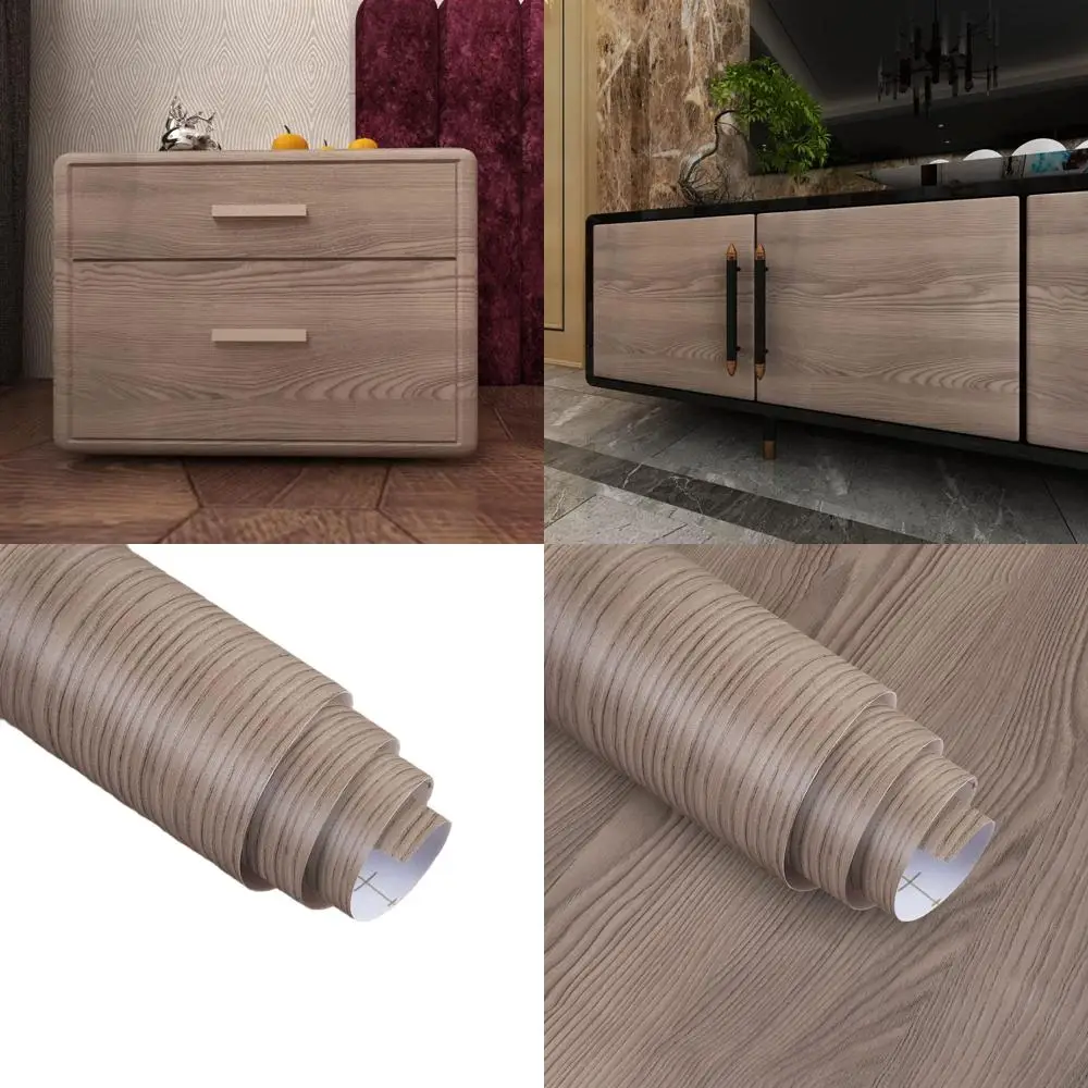 

Большие самоклеящиеся обои под дерево (дуб светло-серый), 32 x 394 см, съемные, для стен и мебели