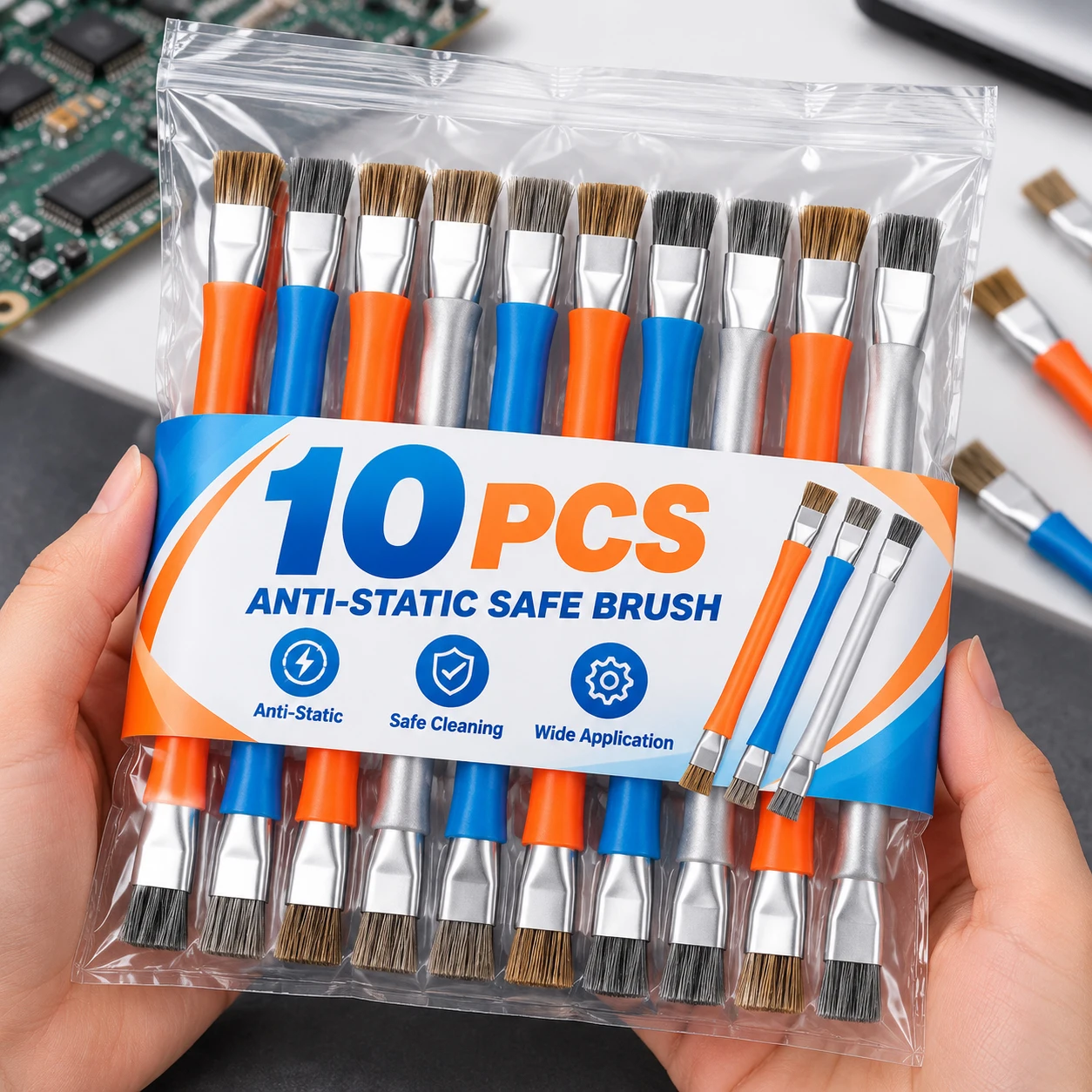 Anti-Static Safe Brush Motherboard PCB Double Headed Brush Circuit Board Repair Cleaning Brush IC Chip Mobile Phone Repair Tool