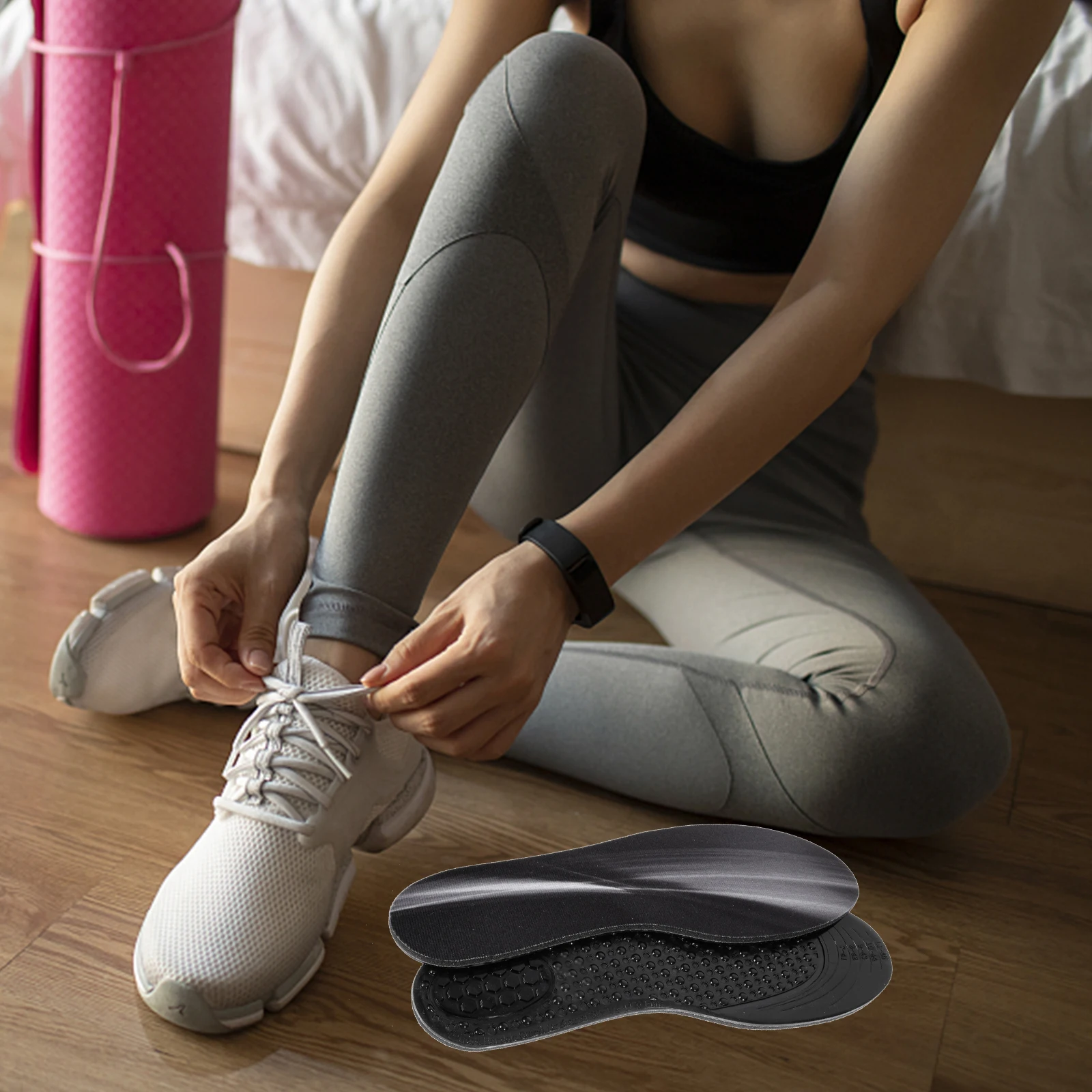

Portable Sports Insoles Sneaker Foot Pads Thick Sponge Cushion Breathable Shock Absorbing Non Slip Sweat Proof Height
