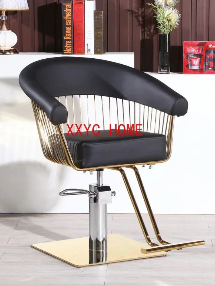 Stylist Luxury Aesthetic Golden Barbers Armchair Rotating Mocho Cadeira Equipment MQ50BC