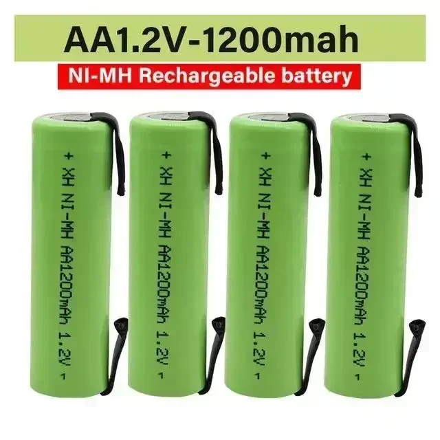 AA Rechargeable Battery 1.2V 1200mAh AA NiMH Battery with soldering for DIY electric razor teething toys Safety battery