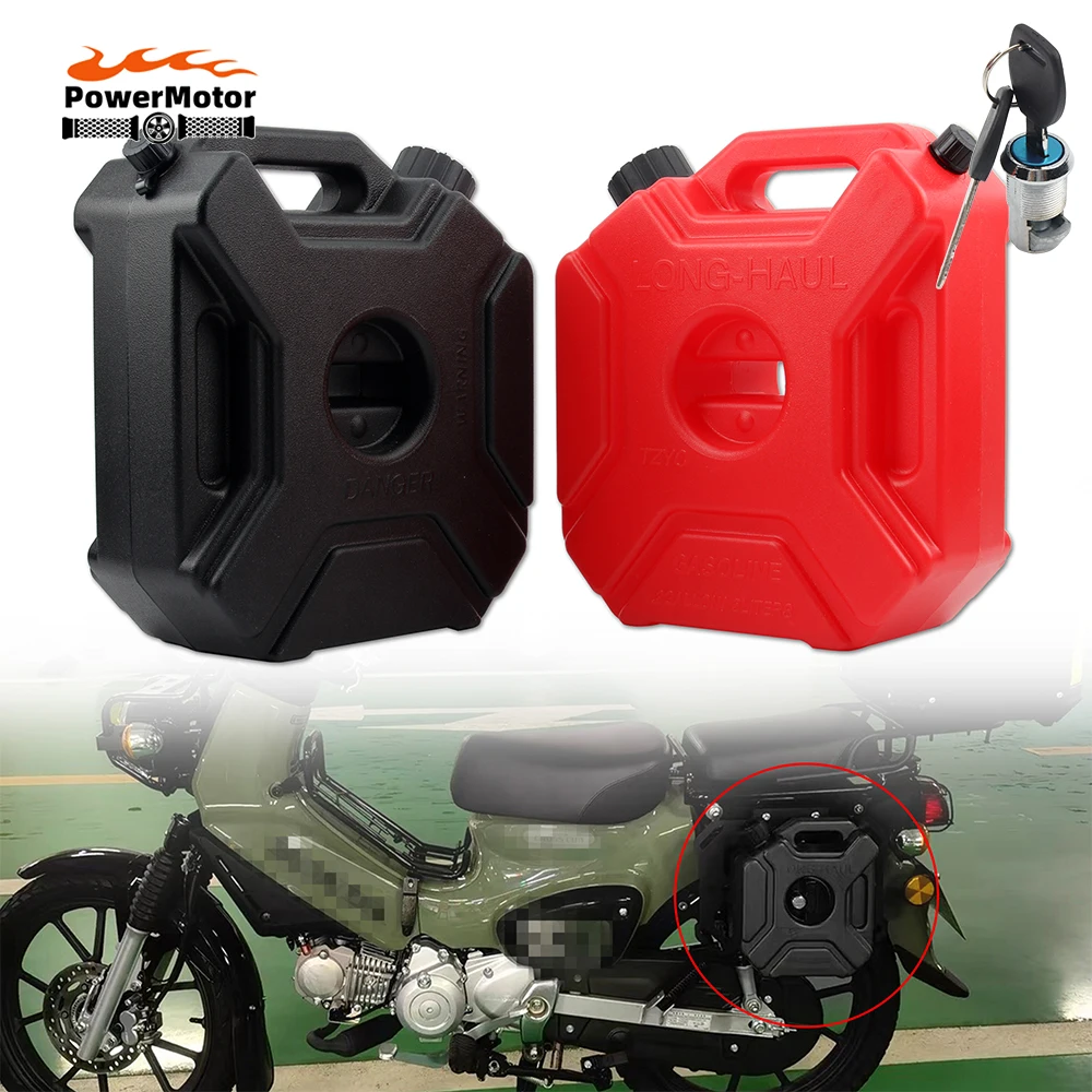 Motorcycle Accessories 5L Portable Plastic Cans Gas Fuel Tank Emergency Backup SUV ATV Petrol Diesel Storage Gas Tank with Lock