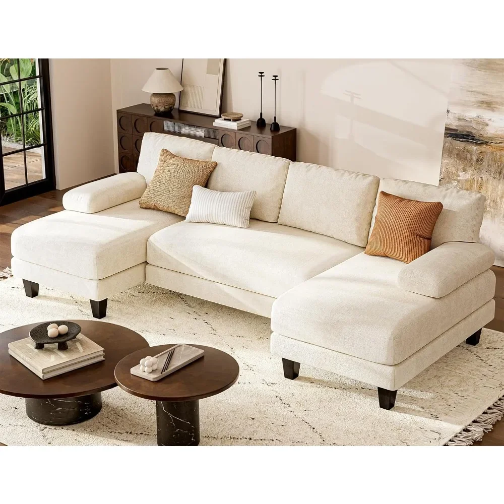 

U Shaped Sectional Couches for Living Room, 111 Inch Modular Sofa with Double Chaise, Large Lounge Couch for Apartment, Sofa