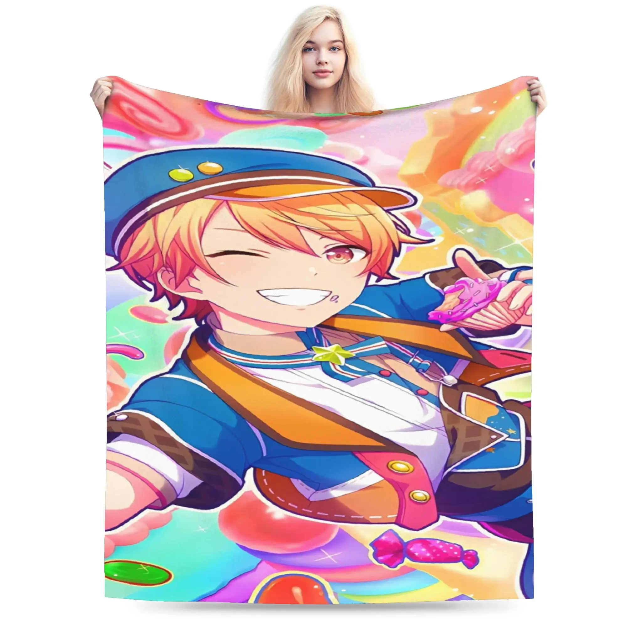 sekai tsukasa tenma Blankets Velvet  Multifunction Ultra-Soft Throw Blankets for Bed Bedspreads
