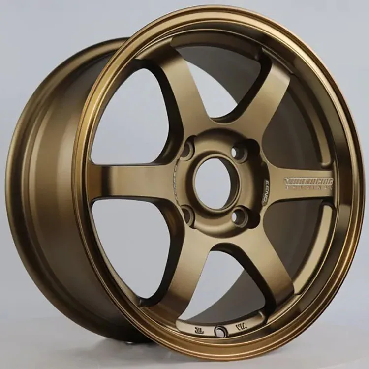 Llantas de ruedas de coche de pasajeros clásicas 5X100 17X7,5 18X8 pulgadas ruedas de aluminio negro brillante ruedas de aleación de coche