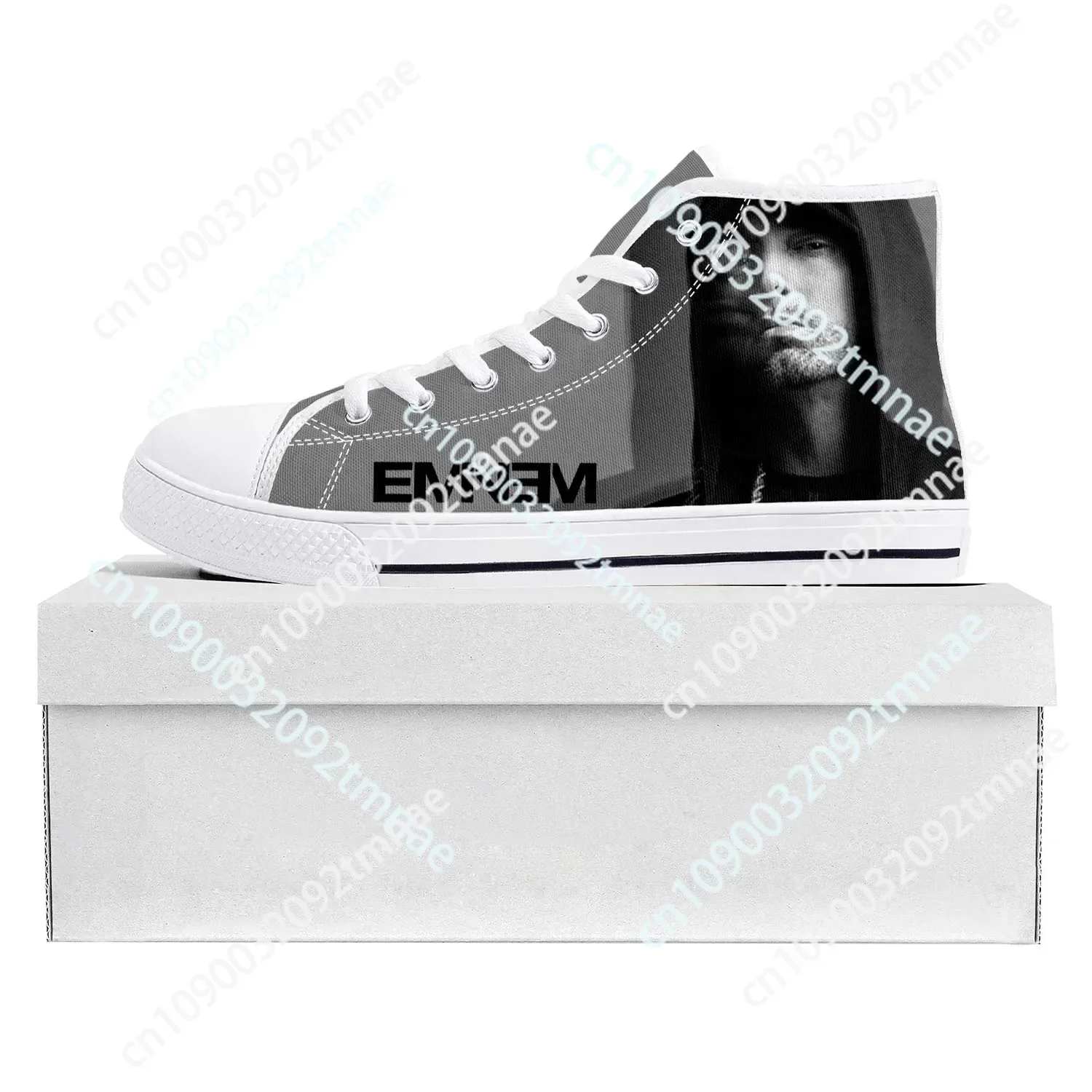 

Eminem Hip Hop Rapper Music Popular High Top High Quality Sneakers Mens Womens Teenager Canvas Sneaker Couple Shoes Custom Shoe