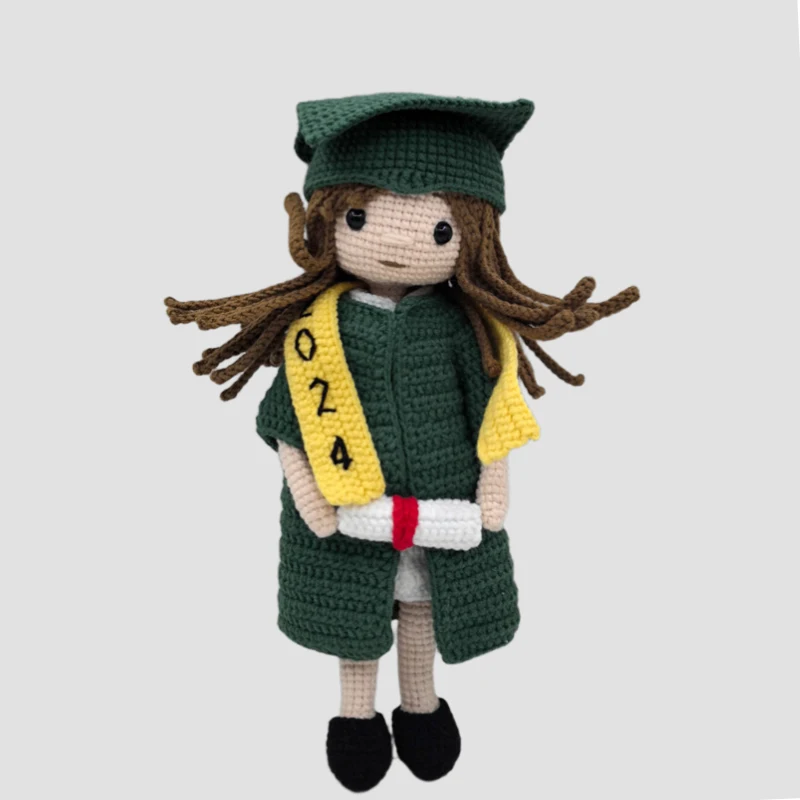 Handmade Knitting Doll Graduation Doll Crochet Dolls For Home Accessories Craft Gifts Ornaments Finished Dolls