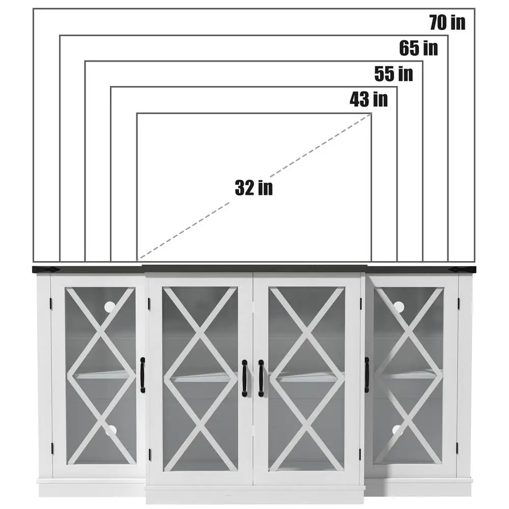 حامل تلفزيون المزرعة 63 بوصة مركز ترفيه مع أبواب الحظيرة وحدة تحكم وسائط خشبية لأجهزة التلفاز حتى 73 بوصة خزانة تخزين