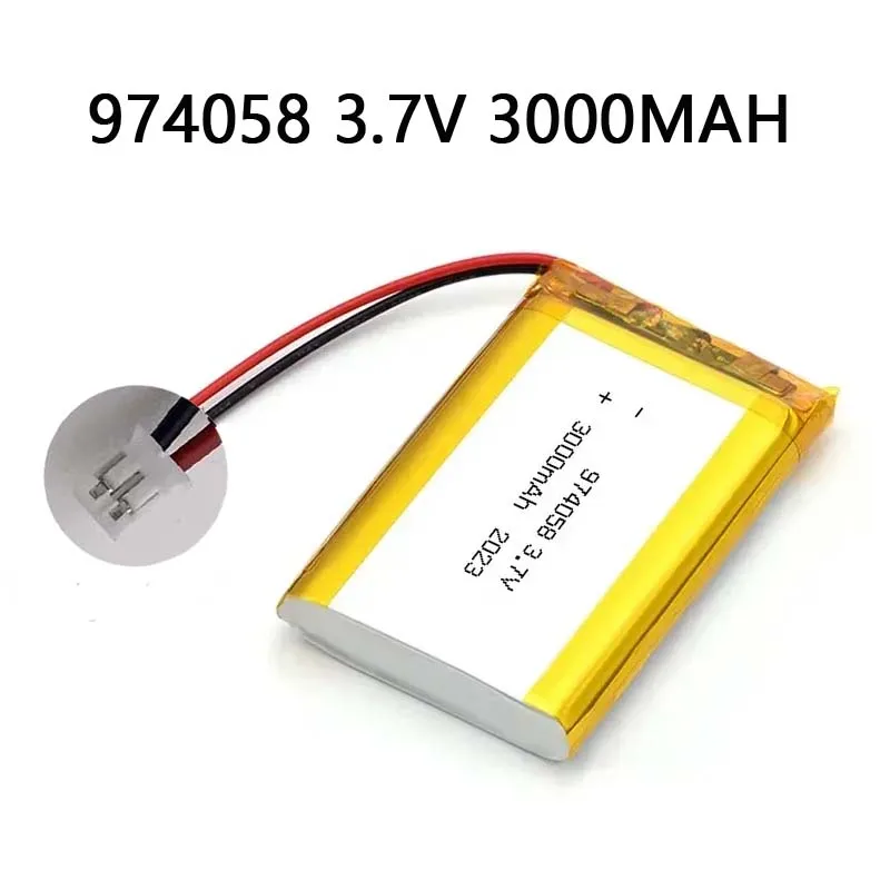 

Lipo Battery Lithium Polymer Batteries for Massage Meter GPS Navigator Aeromodelling Rechargeable Cell PH2.0 974058 3.7V 3000mAh