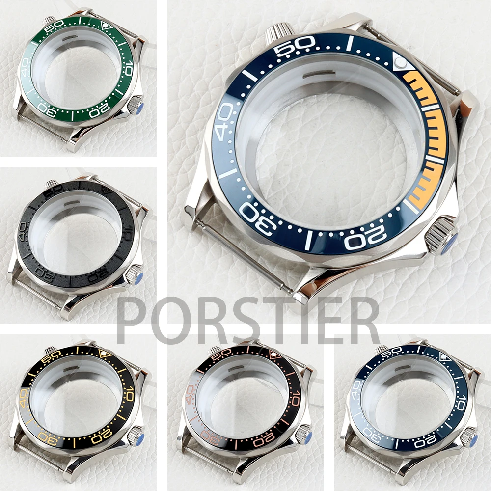 

Silver 41mm Nh35 Watch Case Solid 316L Stainless for Seamaster NH35 NH36 Movement 31mm Dial Waterproof Watch Accessories