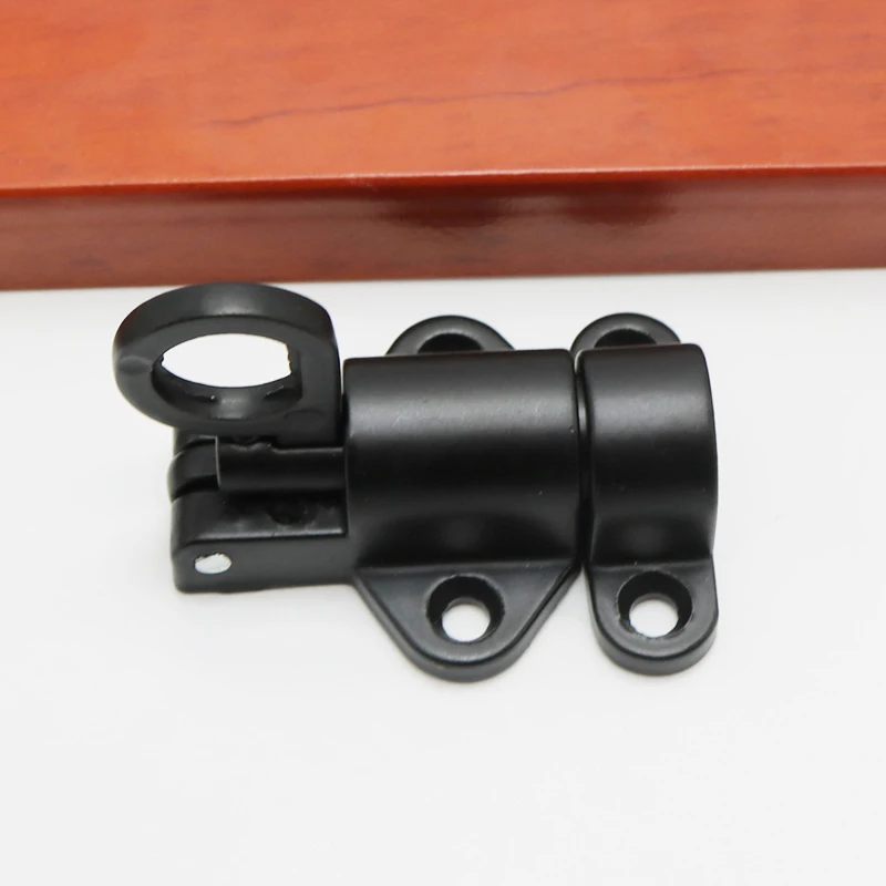 Aluminum Alloy White/Gray Window Gate Security Pull Ring Spring Bounce Door Bolt Automatic Latch Lock Black Grey Window image 2