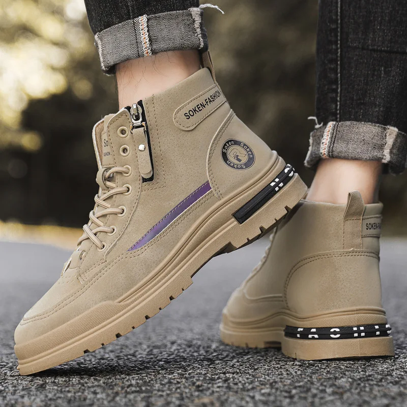 

Новая осенняя уличная походная противоскользящая мужская обувь, износостойкая модная повседневная обувь, увеличивающая рост для мужчин, модные мужские ботинки