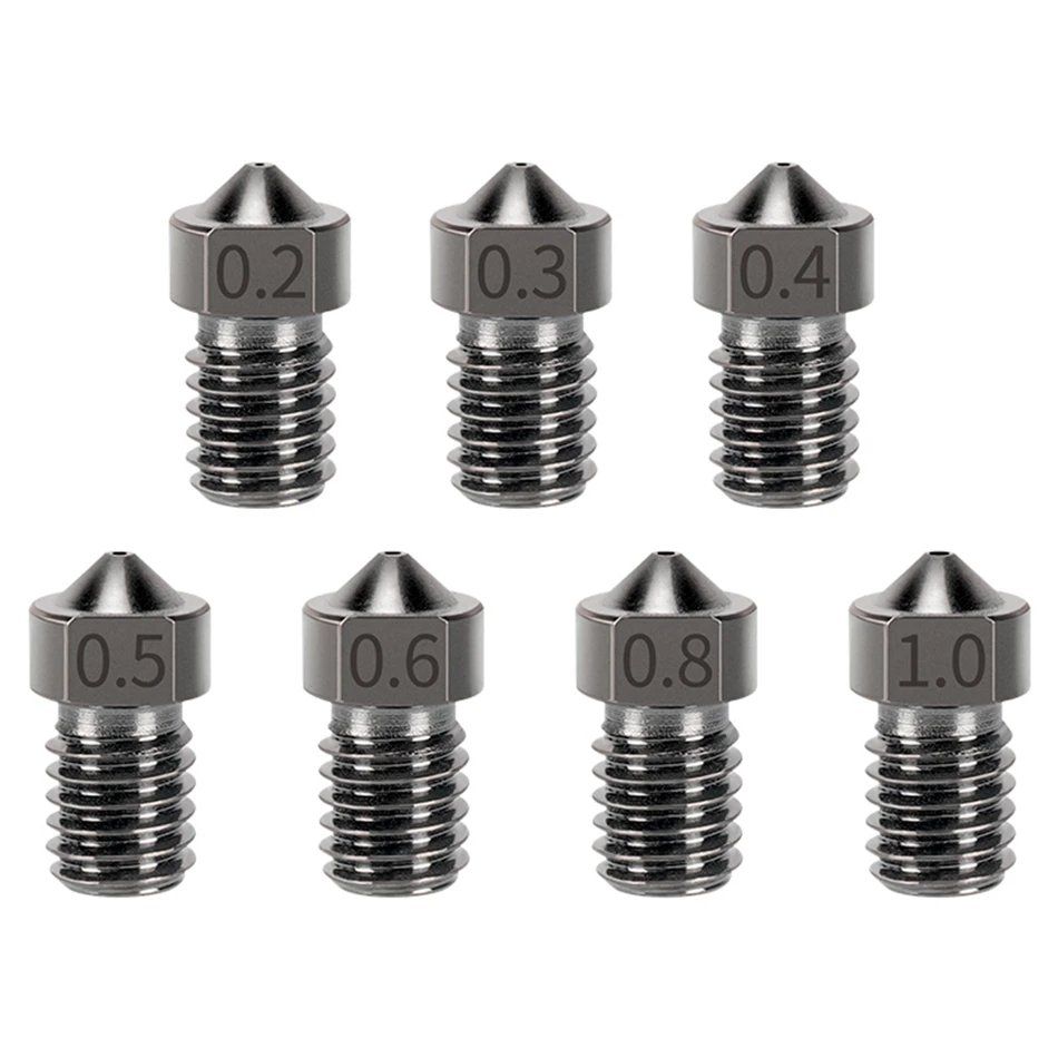 5/10pcs Megátalkodott Acél 3D Nyomdász Kötött lábszárvédő számára E3D V6 hotend, Kereskedés V6 nozzles 0.2 0.3 0.4 0.5 0.6 0.8 1.0mm