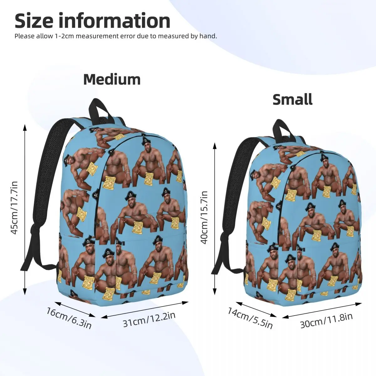 Wood Sitting On Bed Barry Wood Black Guy Meme Backpack Daypack Kids BookBag School Bag Shoulder Bags for Men Women