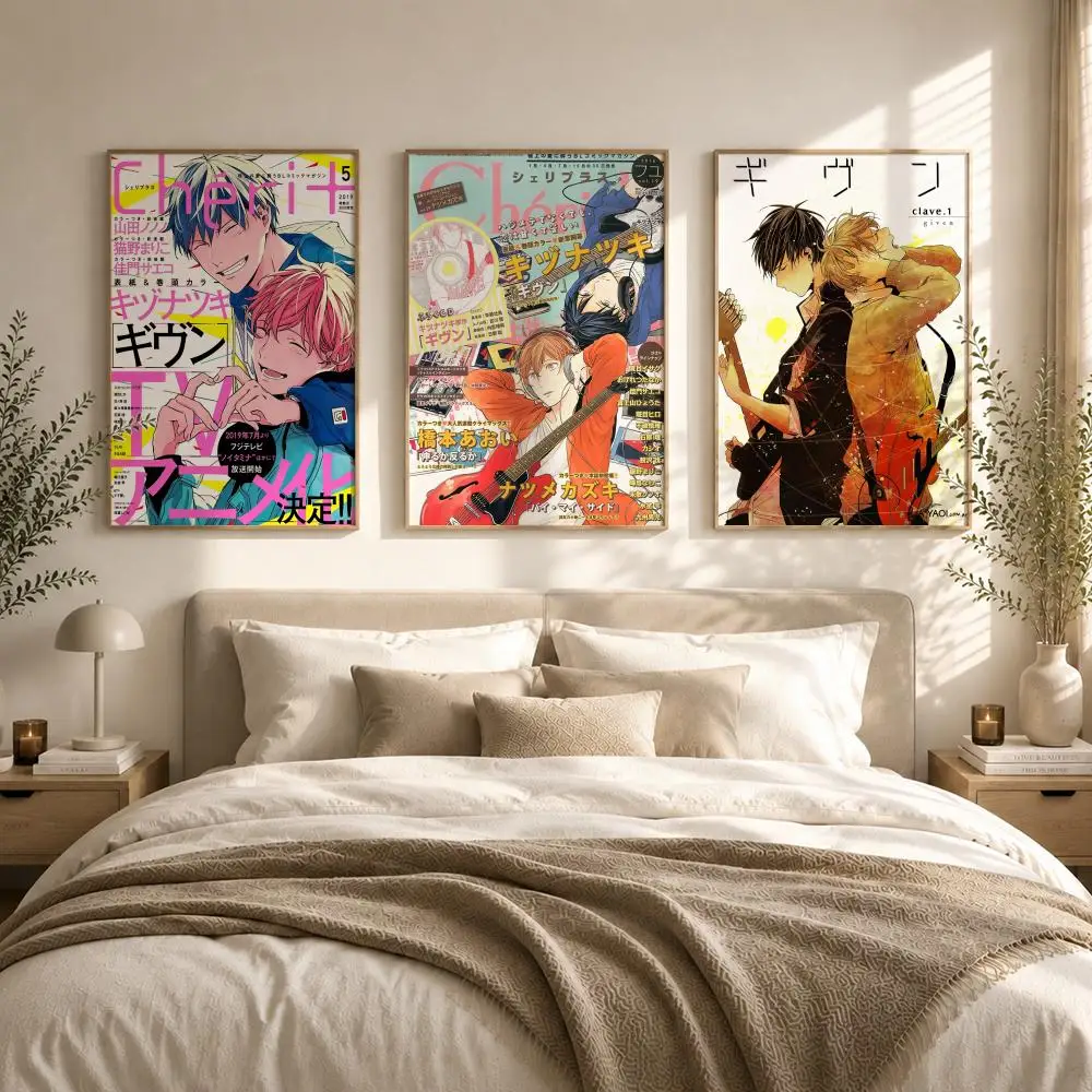 Given Boys Love Manga vai receber Anime Poster HD art sticky wall waterproof home living room bedroom bar aesthetic decoration