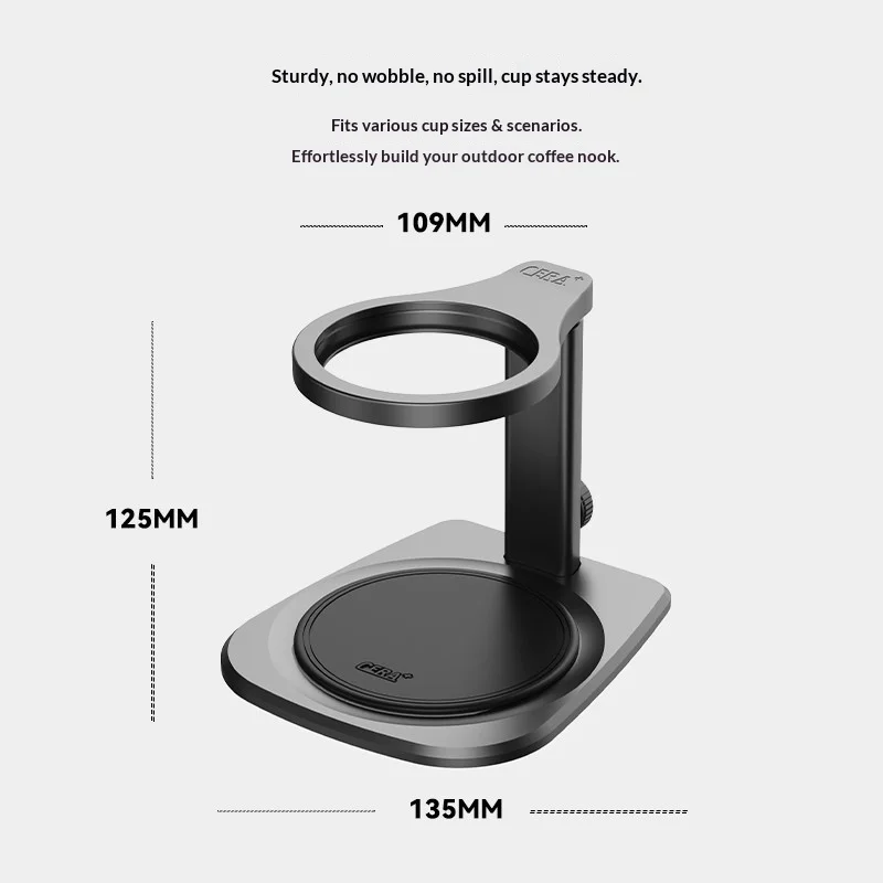 CERA SD02 Portable Pour Over Coffee Stand Adjustable Aluminum Alloy Non Slip Holder For Indoor Outdoor Camping Coffee Brewing
