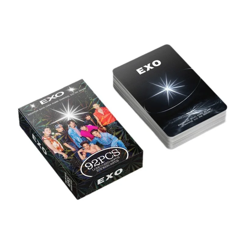 92pcs Kpop EXO Lomo Cards and Stickers High Quality HD Print for Fans Gift Collection