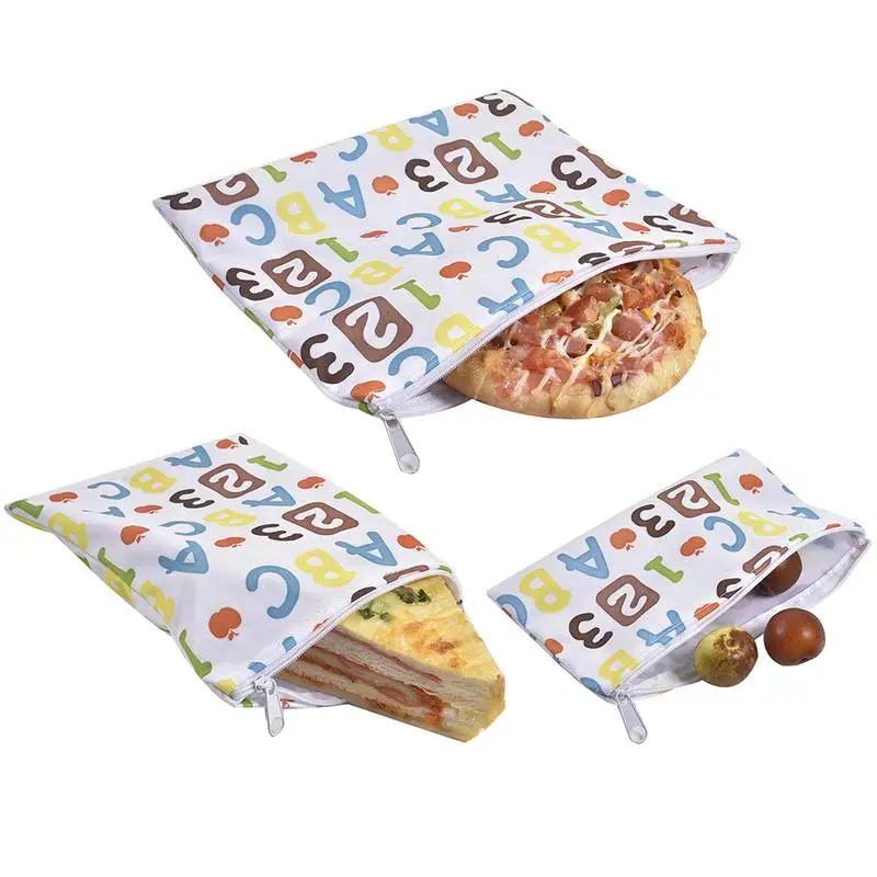 Snack Bag Reusable Washable Storage Bag Multifunctional Beeswax Sandwich Lunch Bag Organic Food Wrap For Child School Travel Bag