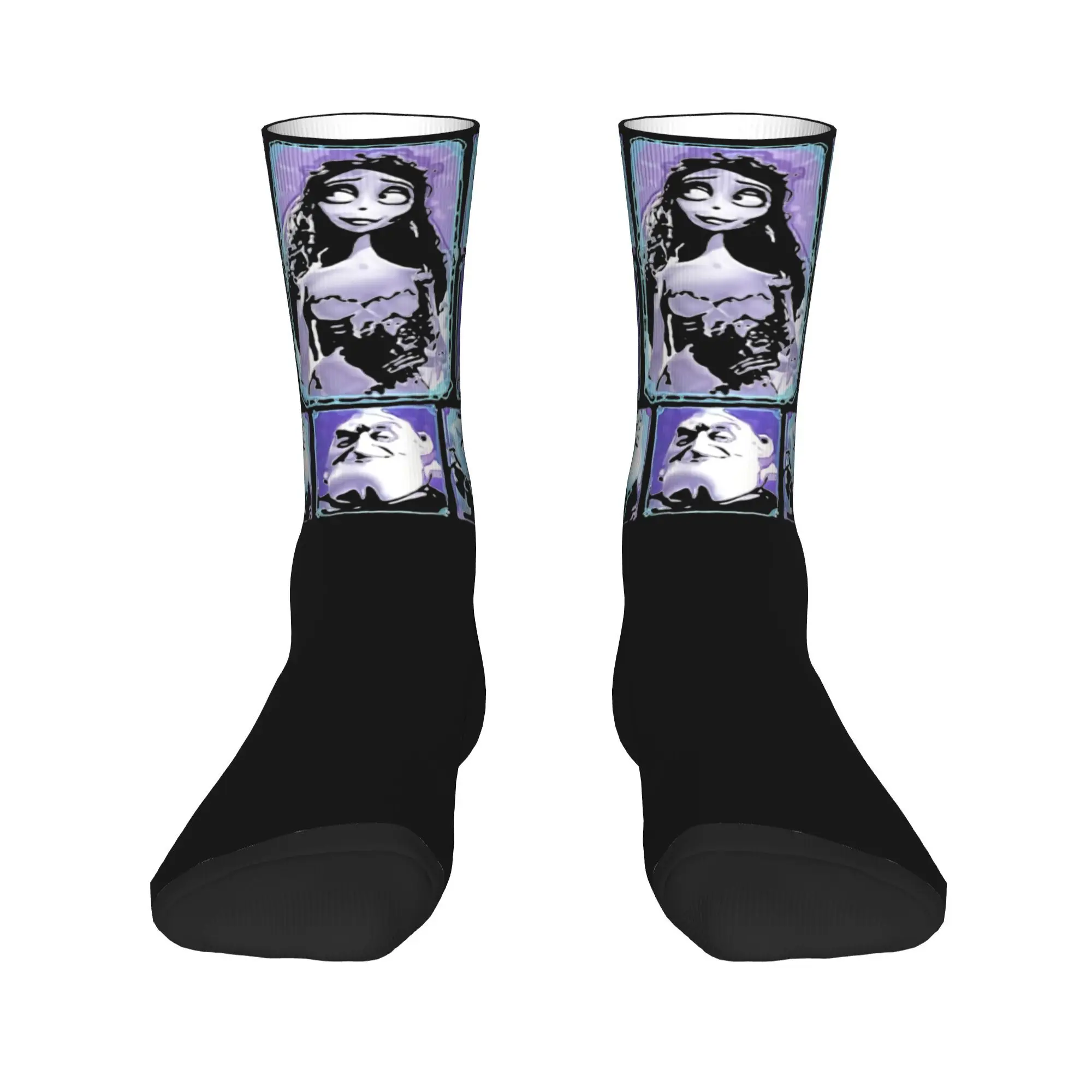 Fashion Women Men Crew Socks Horror Corpse Bride Halloween Movies Merch Comfortable  Sweat Absorbing Dress Socks