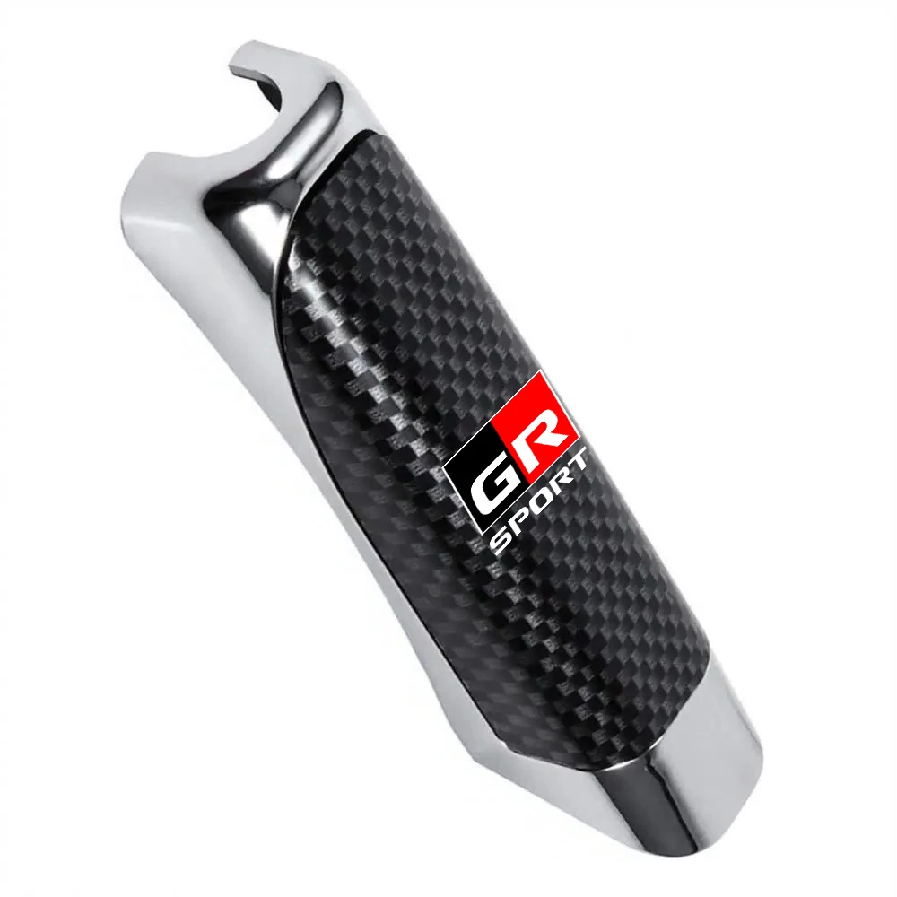 1pcs Car Handbrake Grip Carbon Fiber Anti-slip Protect Cover Decor For Toyota GR Sport Gazoo Racing Yari 86 C-HR Car Accessories