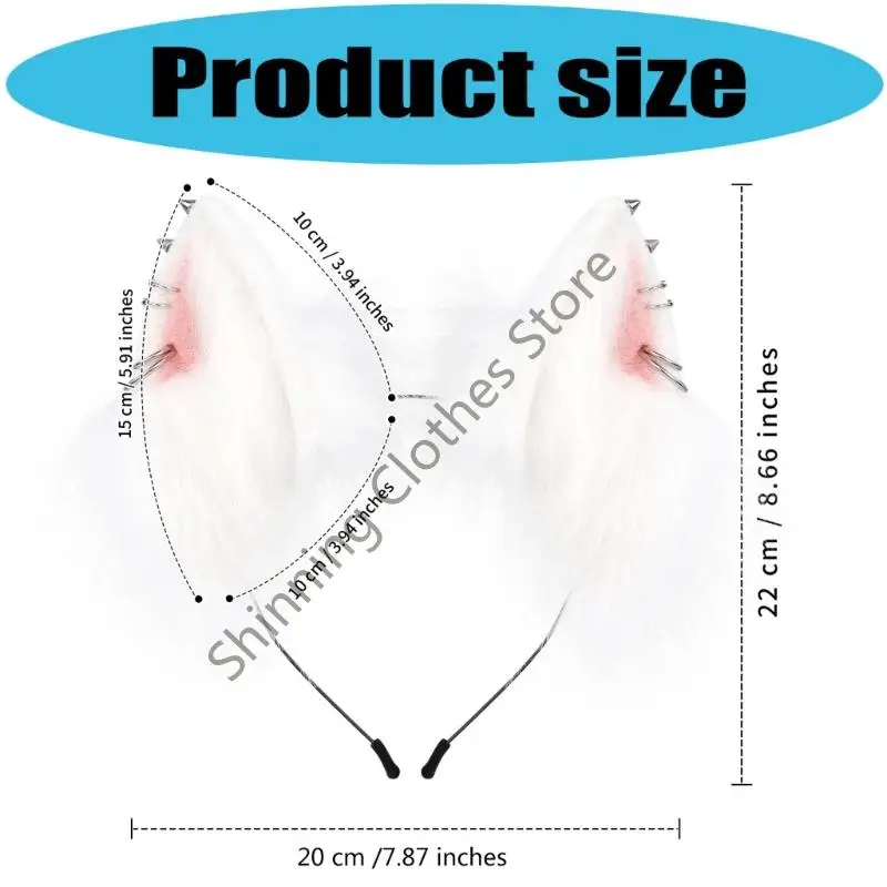 M68A Secure Fit Plush Animal Ears Headpiece Headband For Adults Kids Role Play Party