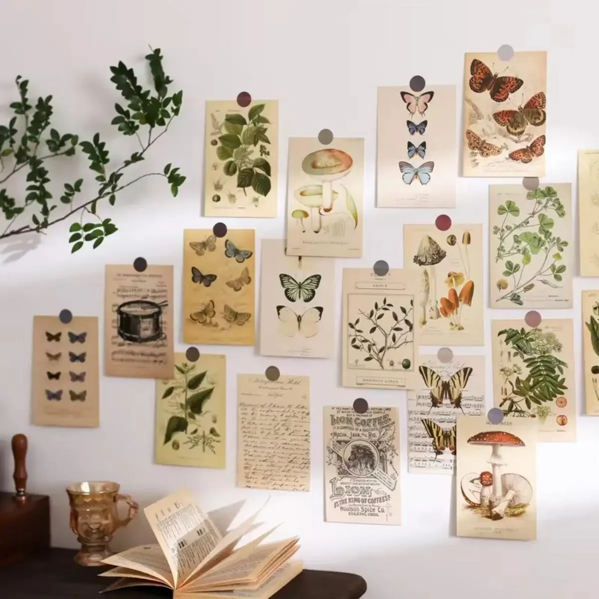 

30 pcs Retro Ancient Forest Animals Plants Specimen Postcard Vintage Creative Writing Greeting Postcards Diar Journals DIY