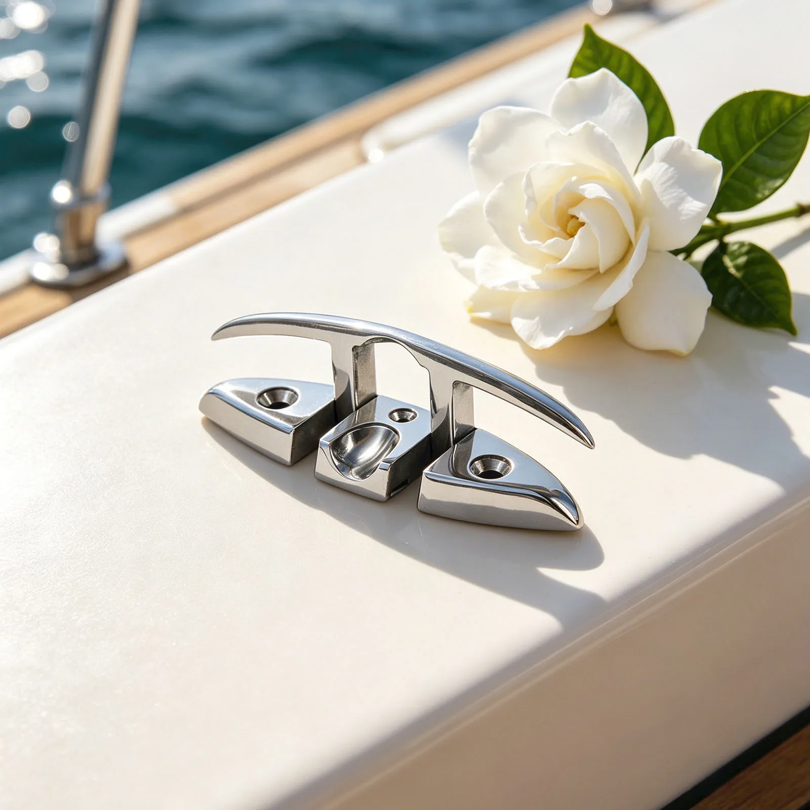 5inch Marine Mooring Folding Cleat 316 Stainless Steel High Mirror Polished Glossy Boat Foldable Marine Accessories Dock Deck