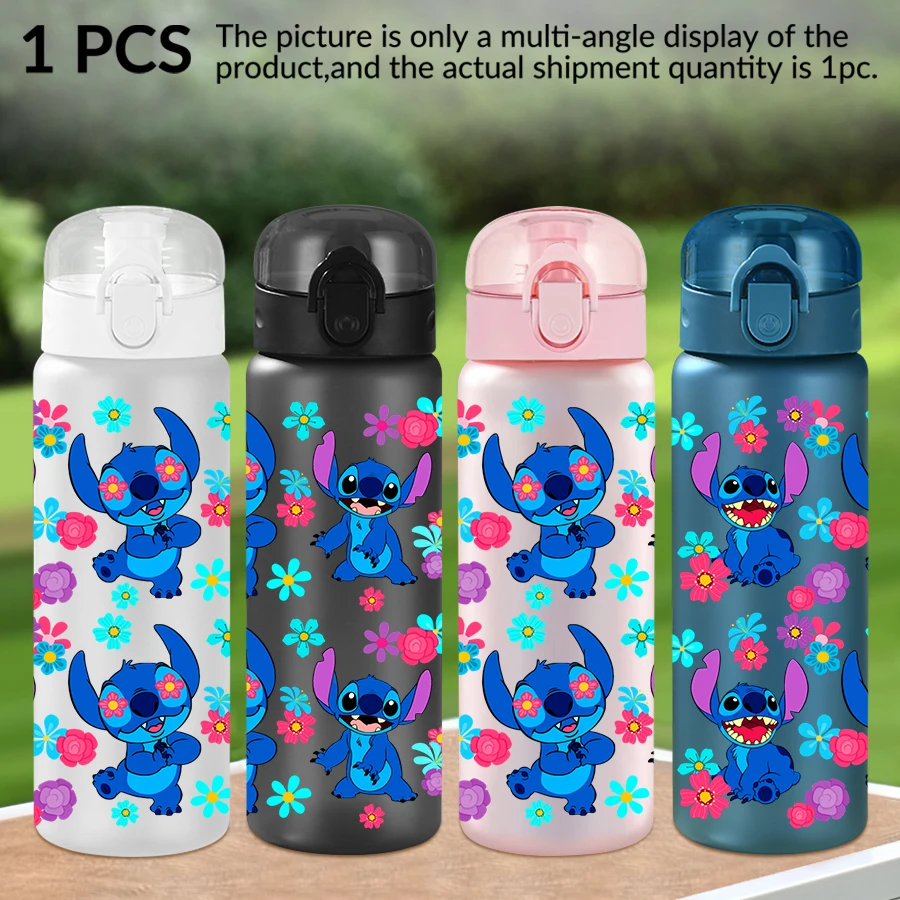 

1Pc Disney Stitch Floral Pattern 26oz Plastic Water Bottle Outdoor Sports Water Cup Birthday/Homecoming Gift