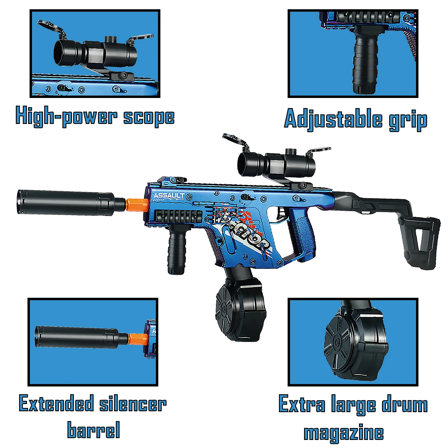 Gel-Kugelpistole, elektrische Kugelpistole, Orbeez-Pistole, coole Spielzeugpistole, wiederaufladbares Spritzball-Spielzeug, (geschosse nicht im Lieferumfang enthalten)